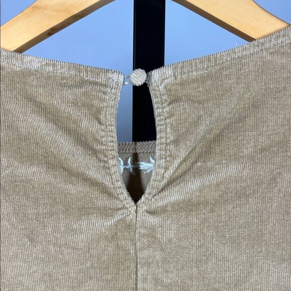 Papermoon Tan Corduroy Dress with Embroidery - Picture 3 of 6
